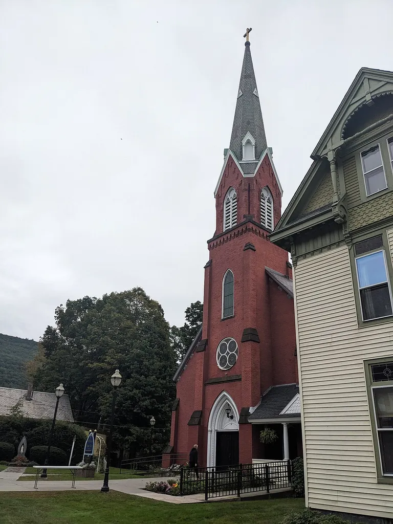 Saint Michael Catholic Church at 47 Walnut Street in downtown Brattleboro, Vermont.