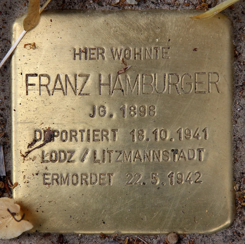 Stolperstein dedicated to Franz Hamburger