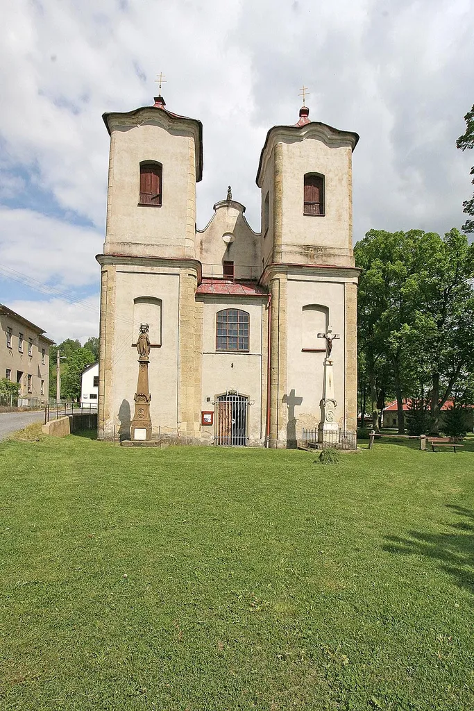 All Saints church in Bělá nad Svitavou, Svitavy District, Czech Republic.
