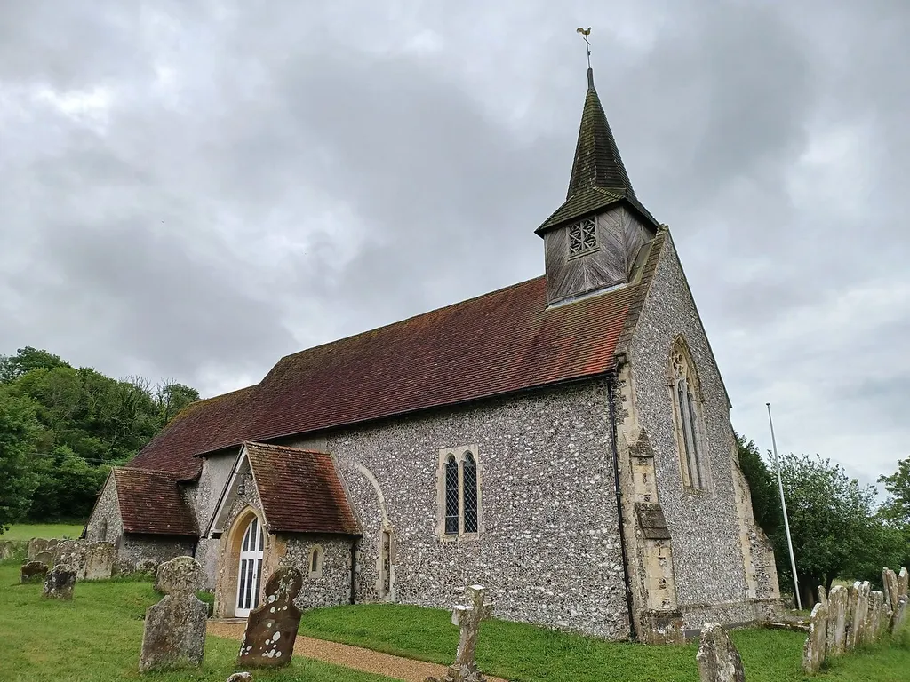 St. Mary's Church, Compton, West Sussex, England. 13th century with Victorian refurbishment of 1849. Grade II* listed.