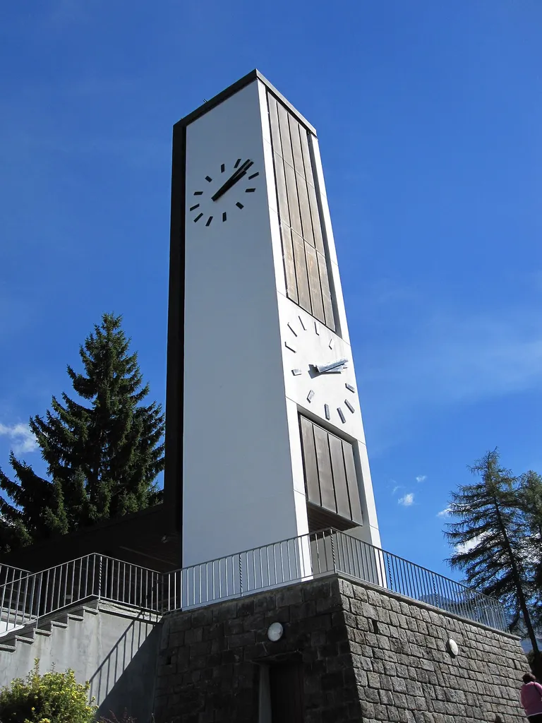 Turm der reformierten Kirche Churwalden (Kanton Graubünden)
