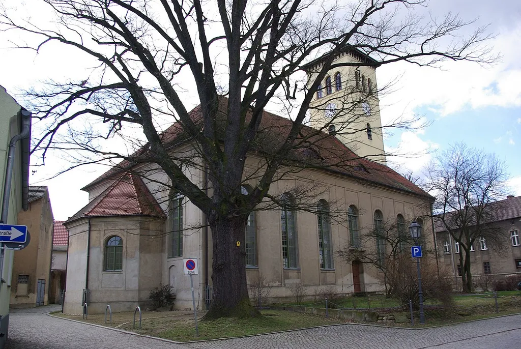 Golßen in Brandenburg. Die Kirche in der Schulstraße stammt aus dem 19. Jahrhundert und steht unter Denkmalschutz.