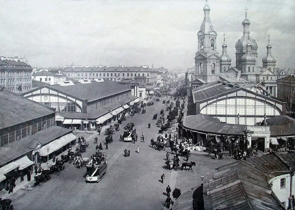 Sennaya Square in Saint Petersburg as photographed in 1900.