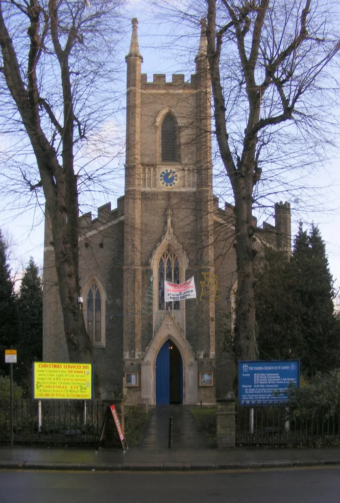 The Church of St James, Enfield Highway. In the London Borough of Enfield, England. A "Commissioners church", built in 1831, to the designs of William Conrad Lochner.