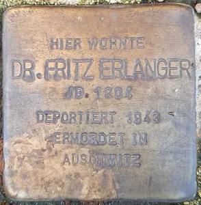 Stolperstein dedicated to Dr. Fritz Erlanger