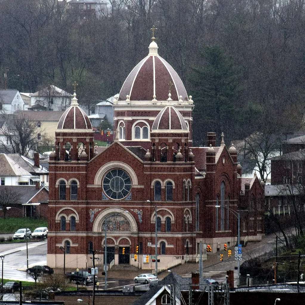 Saint Nicholas Church (Zanesville, Ohio) - view from Putnam Hill Park