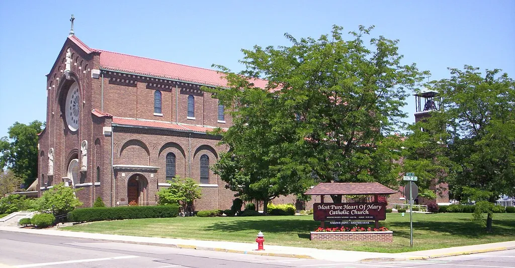 National Register of Historic Places Most Pure Heart Of Mary Church at the intersection of West Street and Raymond Avenue in Shelby, Ohio, United States. It has been on the list of NRHP since November 30, 1978.
