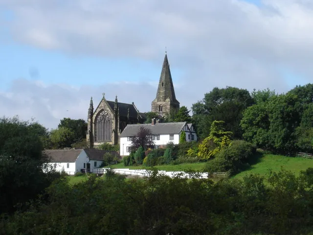 Sandiacre Church Showing the magnificent east window that overlooks the valley of the Erewash.