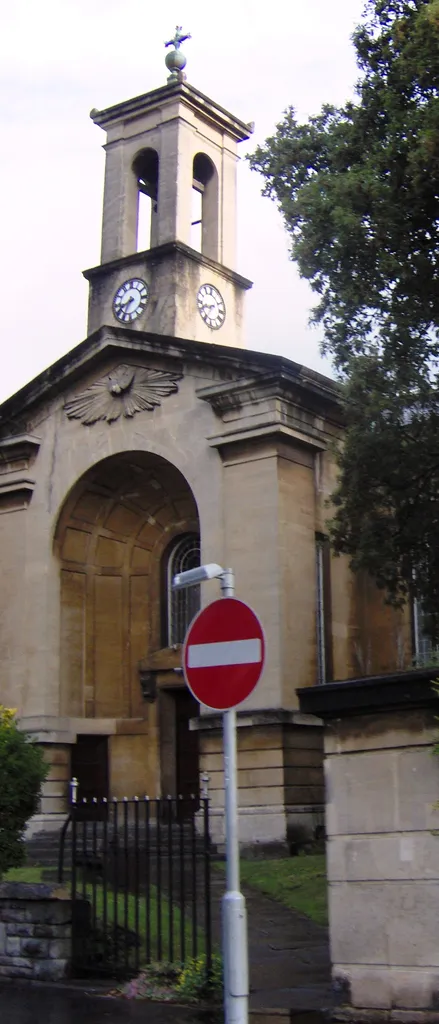 West front of Holy Trinity parish church, Hotwells, Bristol, England, seen from the southwest
