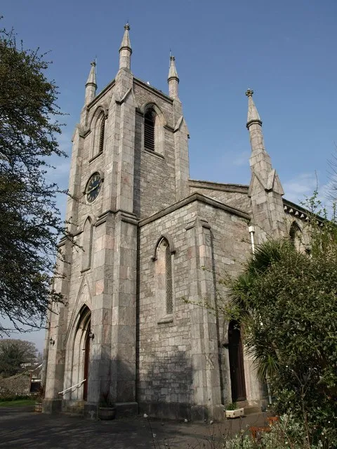 West front of St Paul's parish church, Durnford Steet, Stonehouse, Plymouth, Devon, seen from the southwest