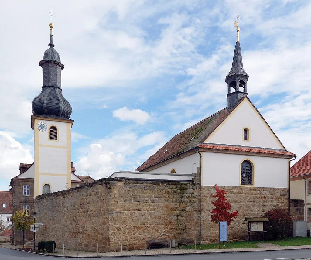 The church St. Nikolaus in Pinzberg, a town in northern Bavaria.