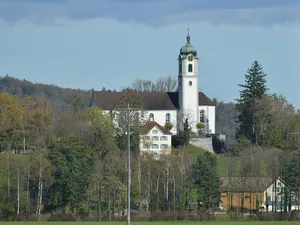 St. Valentin catholic church with rectory