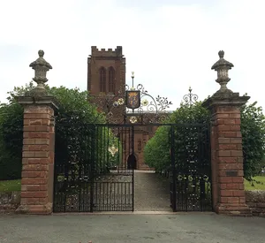 Churchyard gates, piers and wing walls