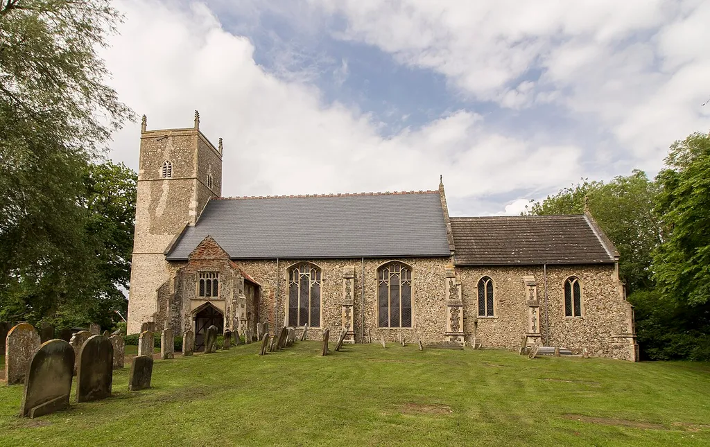 There were originally two churches in Lyng, but the other church fell into ruin after the Reformation. Saint Margaret's dates from the 13th century when the tower was built. There is a west tower, aisleless nave, south porch and chancel. The tower is unbuttressed with crocketted pinnacles and a plain parapet. There are five bells. The porch dates from the 15th century, and was originally of two storeys. The nave originally had a north aisle, but this was removed at sometime in the past. This gives the nave a somewhat lopsided appearance. It could have been that the nave was rebuilt on a larger scale, but the chancel never followed. The chancel was rebuilt in 1912, and parts of the mediaeval chancel arch were retained. The octagonal font in Purbeck marble is from the early 13th century. The east window has glass from 1968. Pic by Jenny.