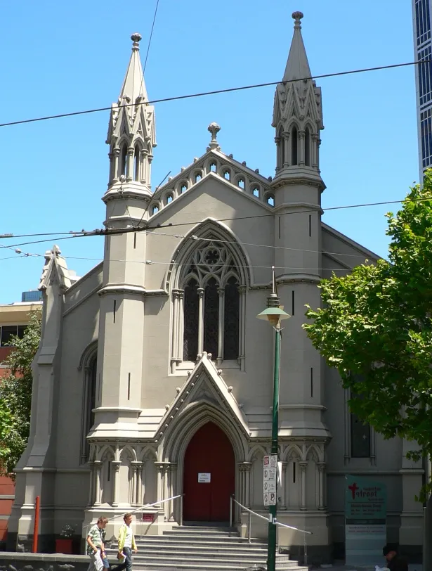 Church of Christ. Swanston Street, Melbourne. Completed 1863 to the design of Charles Webb.