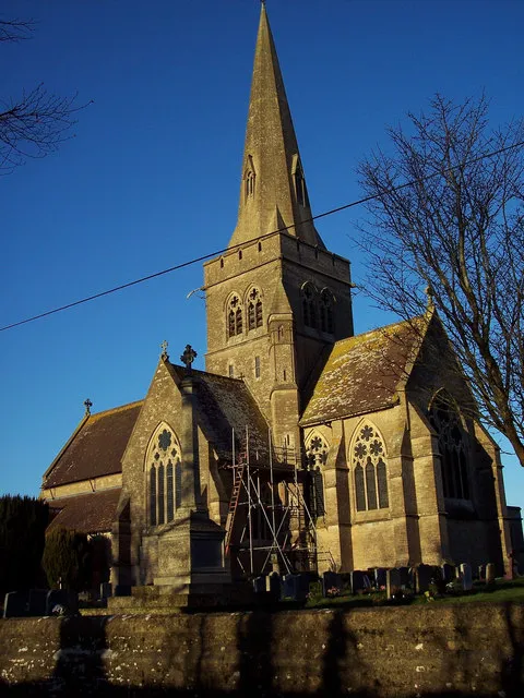 St John the Evangelist parish church, Sutton Veny, Wiltshire, seen from the south
