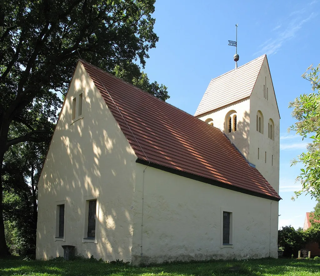 Listed village and Fieldstone church in Pritzhagen, a village of the municipality Oberbarnim in the District Märkisch-Oderland, Brandenburg, Germany. The church was built in the 14th/15th-century, but had been remodelled.