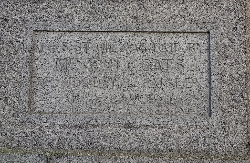 Foundation stone of John Knox church, Aberdeen