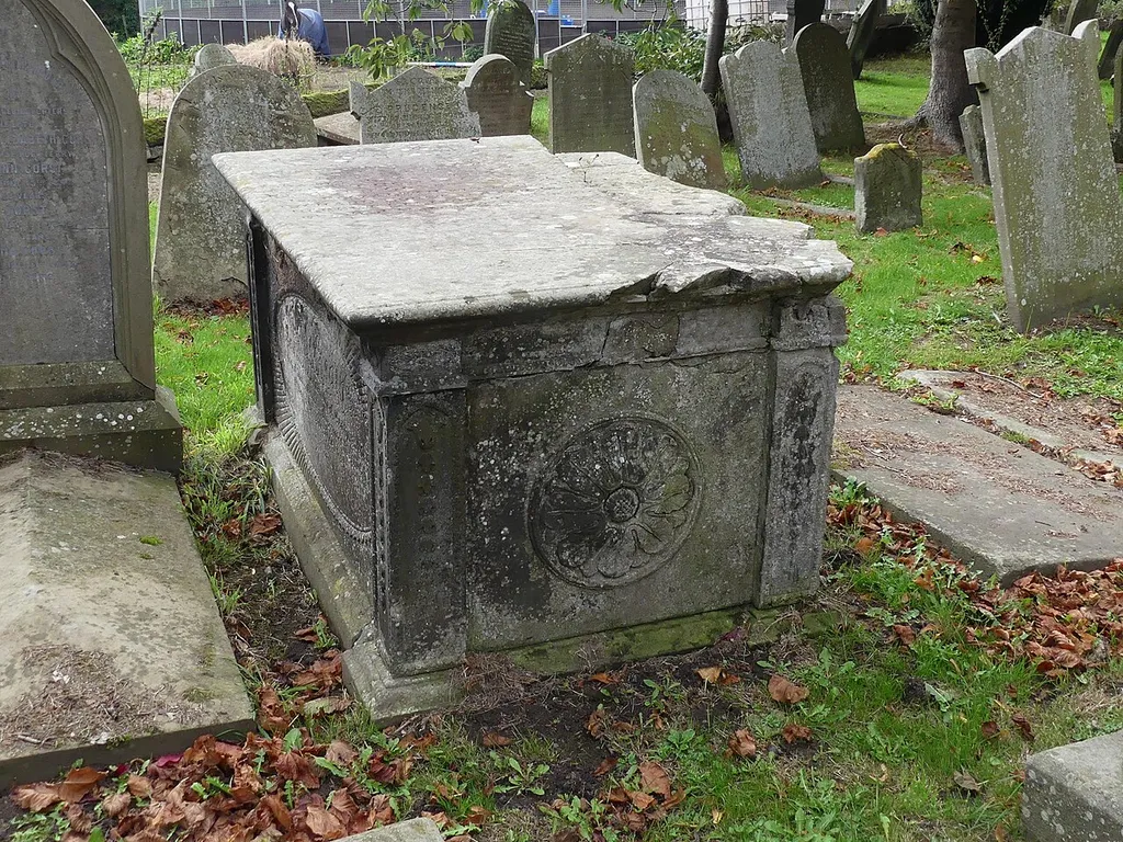 Grade II listed tomb chest in Shotwick, Cheshire. Listed as "Tombchest of Robert and Martha Ellison, 10 metres southwest of south corner of tower of Church of St Michael". .mw-parser-output .messagebox{margin:4px 0;width:auto;border-collapse:collapse;border:2px solid var(--border-color-progressive,#6485d1);background-color:var(--background-color-neutral-subtle,#fbfcff);color:var(--color-base,#202122);box-sizing:border-box;border-inline-start-width:8px}.mw-parser-output .messagebox.mbox-small{font-size:88%;line-height:1.25em}.mw-parser-output .mbox-warning,.mw-parser-output .mbox-speedy{border:2px solid var(--border-color-error,#b22222);background:var(--background-color-error-subtle,#ffdbdb);border-inline-start-width:8px}.mw-parser-output .mbox-serious,.mw-parser-output .mbox-delete,.mw-parser-output .mbox-stop{border:2px solid var(--border-color-error,#b22222);border-inline-start-width:8px}.mw-parser-output .mbox-issue,.mw-parser-output .mbox-content{border:2px solid #f28500;background:var(--background-color-warning-subtle,#ffe);border-inline-start-width:8px}.mw-parser-output .mbox-query,.mw-parser-output .mbox-style{border:2px solid #f4c430;background:var(--background-color-warning-subtle,#ffe);border-inline-start-width:8px}.mw-parser-output .mbox-shit{border:2px solid #960;border-inline-start-width:8px}.mw-parser-output .mbox-license{border:2px solid #88a;border-inline-start-width:initial}.mw-parser-output .mbox-legal{border:2px solid var(--border-color-notice,#666);background:var(--background-color-base,#fff);border-inline-start-width:8px}.mw-parser-output .mbox-honor{border:2px solid #ca3;background:var(--background-color-warning-subtle,#fcf4db);border-inline-start-width:8px}.mw-parser-output .mbox-growth{border:2px solid #8d4;background:var(--background-color-success-subtle,#d5fdf4);border-inline-start-width:8px}.mw-parser-output .mbox-move{border:2px solid #93c;border-inline-start-width:8px}.mw-parser-output .mbox-protection,.mw-parser-output .mbox-message{bor