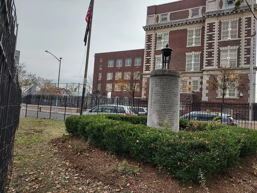 Church Triangle (park in the Bronx, NYC, United States of America). GPS is in error by hundreds of meters.