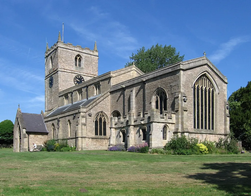 Parish church of SS Peter and Paul, Warsop, Nottinghamshire, seen from the southeast