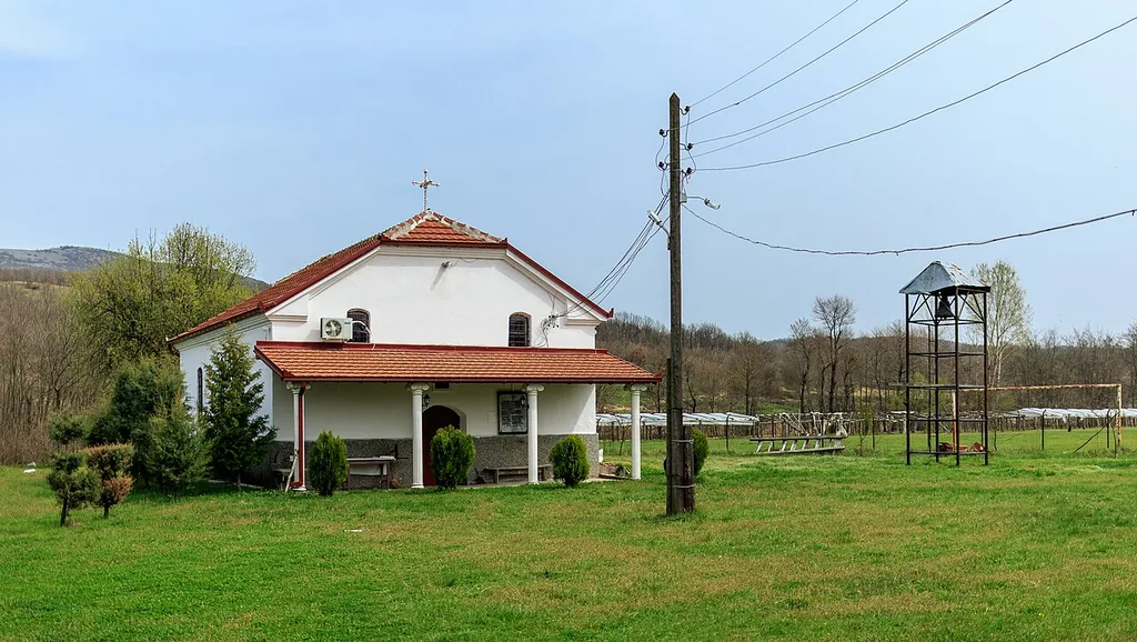 View of Dormition of the Theotokos Church in the village Dolni Lipoviḱ