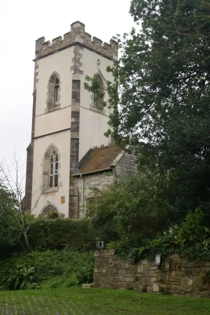 West tower of the former parish church of St Mary, East Stoke, Dorset, seen from the southwest