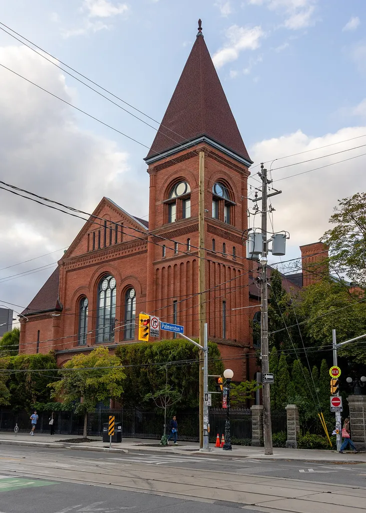 The College Street Baptist Church at the north-west corner of College and Palmerston in Little Italy, Toronto