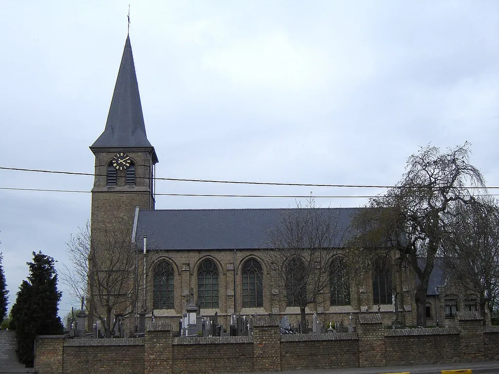 Church of Saint Barnabas in Noordschote. Noordschote, Lo-Reninge, West Flanders, Belgium