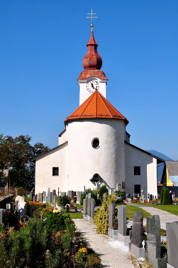 Parish church Saint Ulrich in Latschach (Loče), market town Finkenstein on the Lake Faak, district Villach Land, Carinthia, Austria, EU