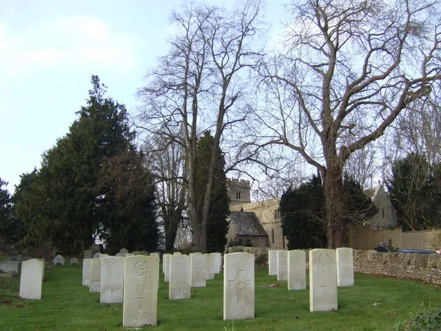 Commonwealth War Graves Commission section in St Mary the Virgin's parish churchyard, Black Bourton, Oxfordshire