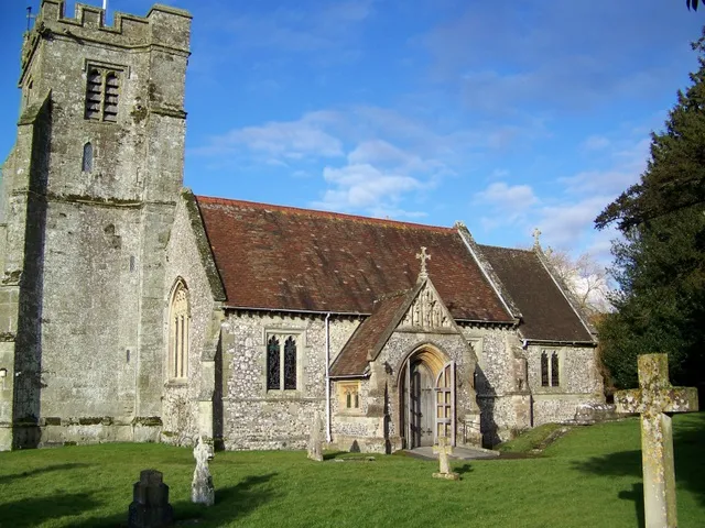 The Church of St Nicholas, Child Okeford The church dates from the late 15th century with an early 16th century tower. The 1878-9 refit was carried out by T H Wyatt.
