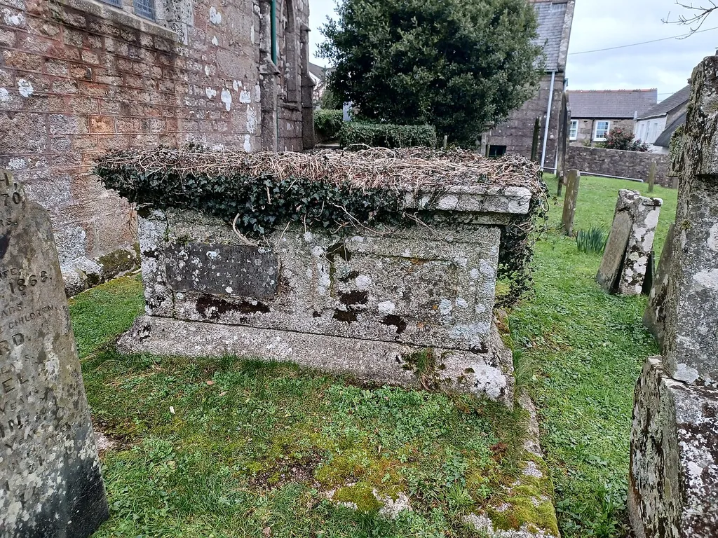 Nicholas Chest Tomb about 1.5 metres east of the chancel of the Church of St Constantine, Constantine, Cornwall, England. Early 19th century. Grade II listed.