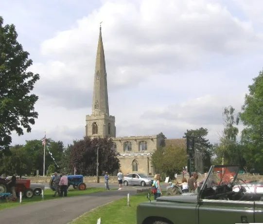 St Benedict's Church, Glinton This view of the 12th century St Benedict's Church is from near the Bluebell pub