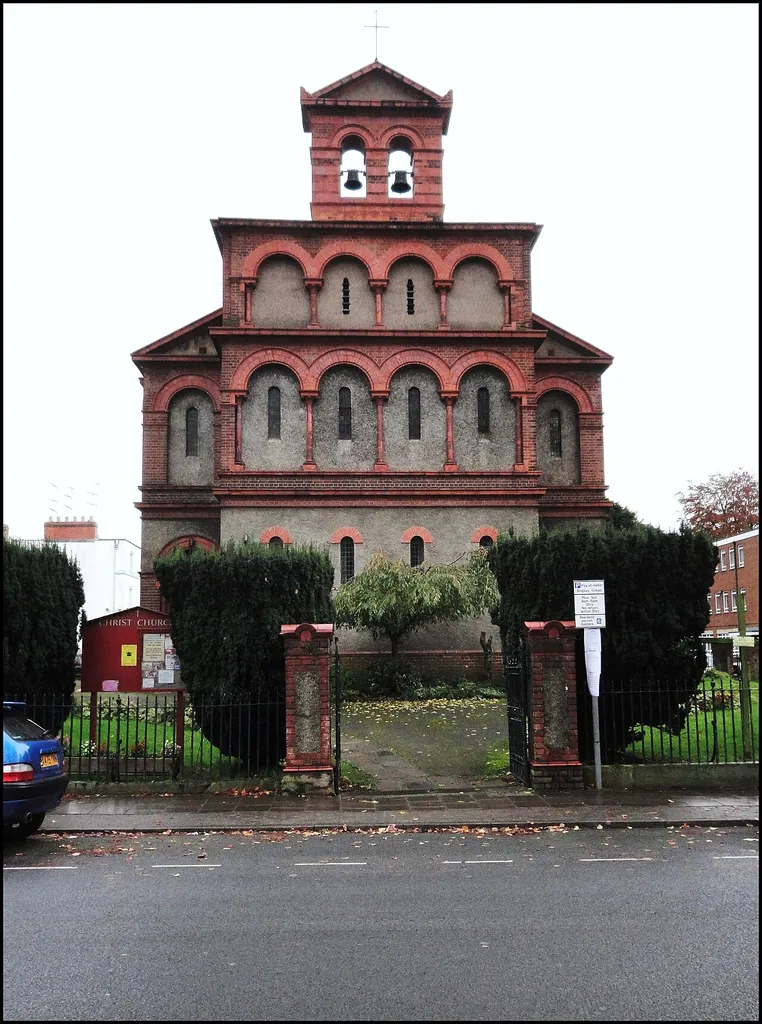 Christ Church, Brunswick Road, Gloucester, England: Romanesque Revival west front, added in 1899–1900