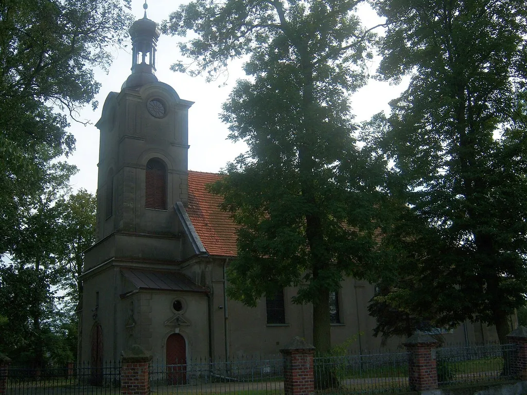 kościół parafialny pw. św. Katarzyny Aleksandryjskiej z 1720, 1946 r. Cienin Kościelny, Gmina Słupca