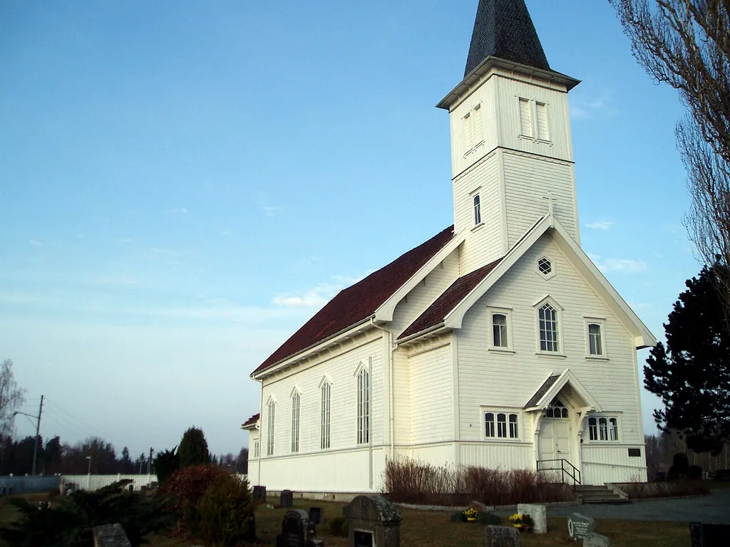 Randsfjord church in Jevnaker municipality, in Oppland county in Norway.