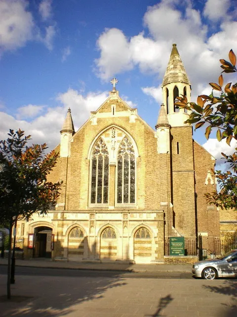 Christ Church parish church, Chelsea, London, seen from the southwest from Robinson Street