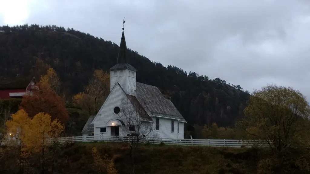 Frøyset church in Masfjorden, Hordaland, Norway