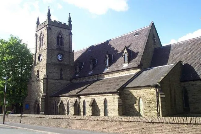 St Peter's parish church, Windmill Street, Macclesfield, Cheshire, seen from the southeast