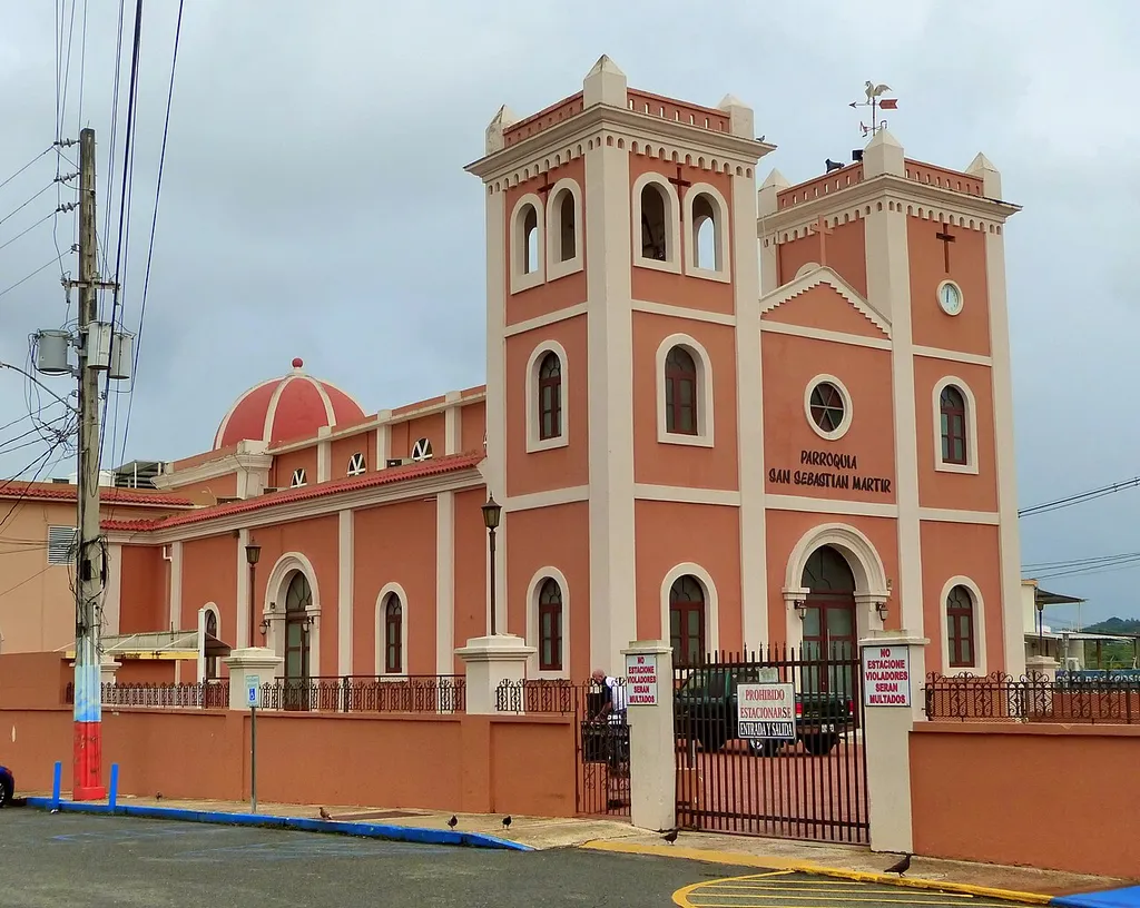 The historic Church of Saint Sebastian the Martyr (built 1895–1897), located on the town plaza in San Sebastián, Puerto Rico, is listed on the U.S. National Register of Historic Places.