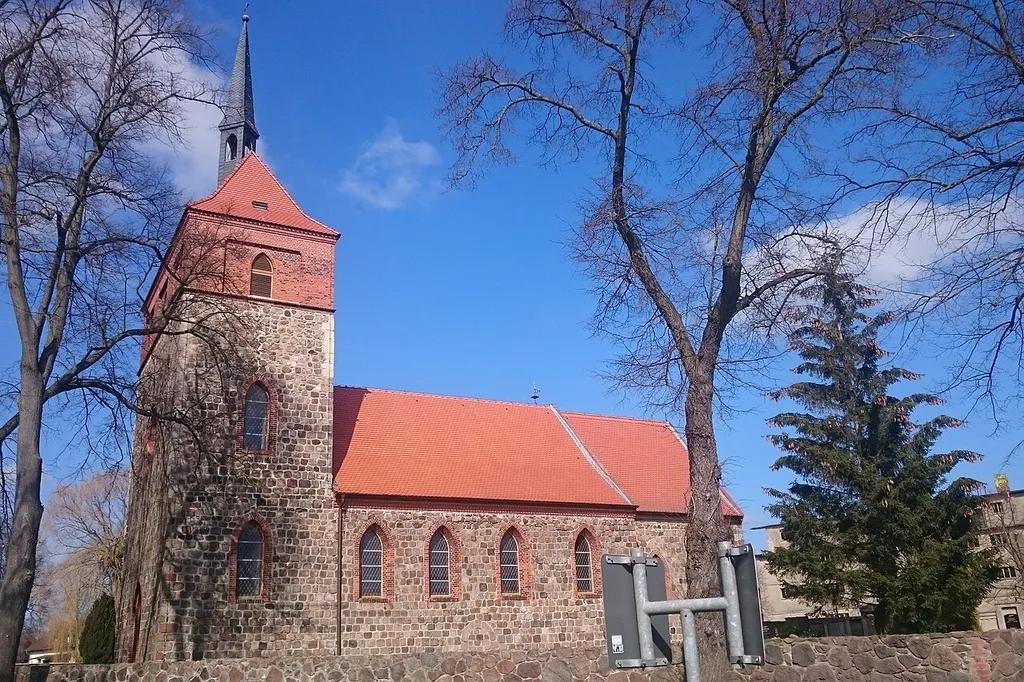 Southern view of Wesendahl church, Altlandsberg municipality, Märkisch-Oderland district, Brandenburg state, Germany