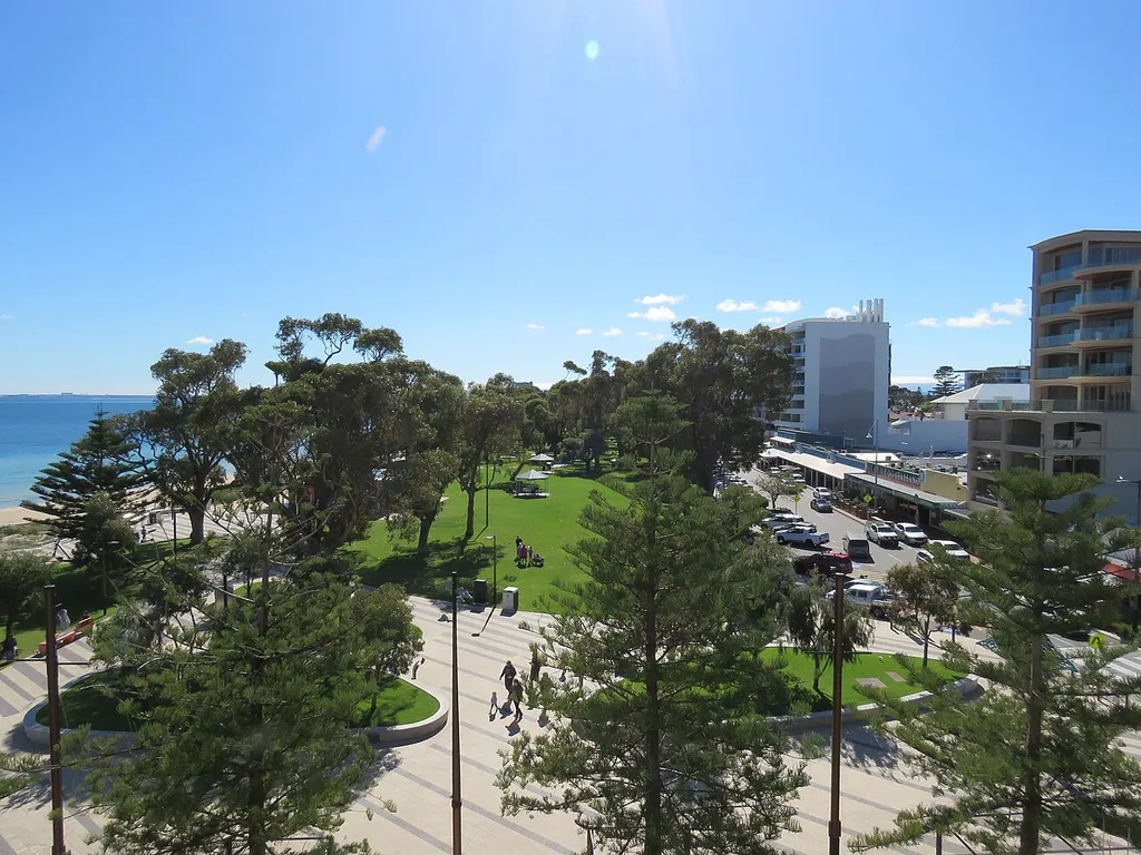 Churchill Park, Rockingham, Western Australia, seen from the third floor of the apartments south-west of the park.
