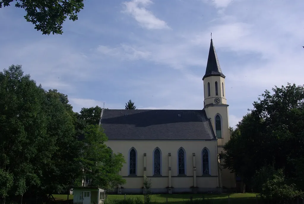 Cumlosen in Brandenburg, Germany. The church was built from 1856 until 1858.