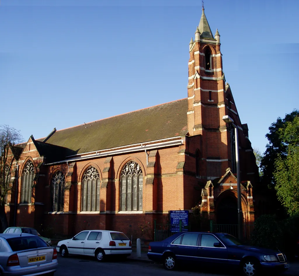 Parish church of St Benet Fink, Walpole Road, Tottenham, London N17, seen from the east