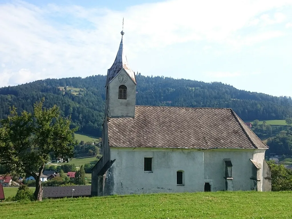 Church of St. Gertrude of Nivelles in Sv. Jedert, today a hamlet of Bukovska vas,