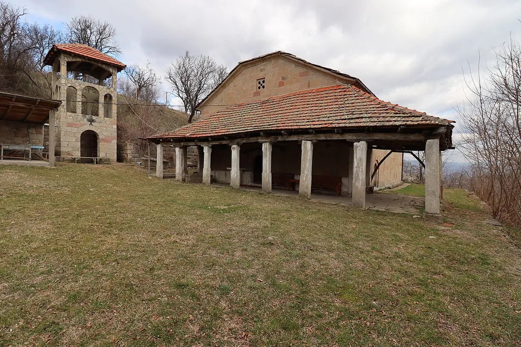 St. Demetrius Church with the bell tower in the village of Stracin