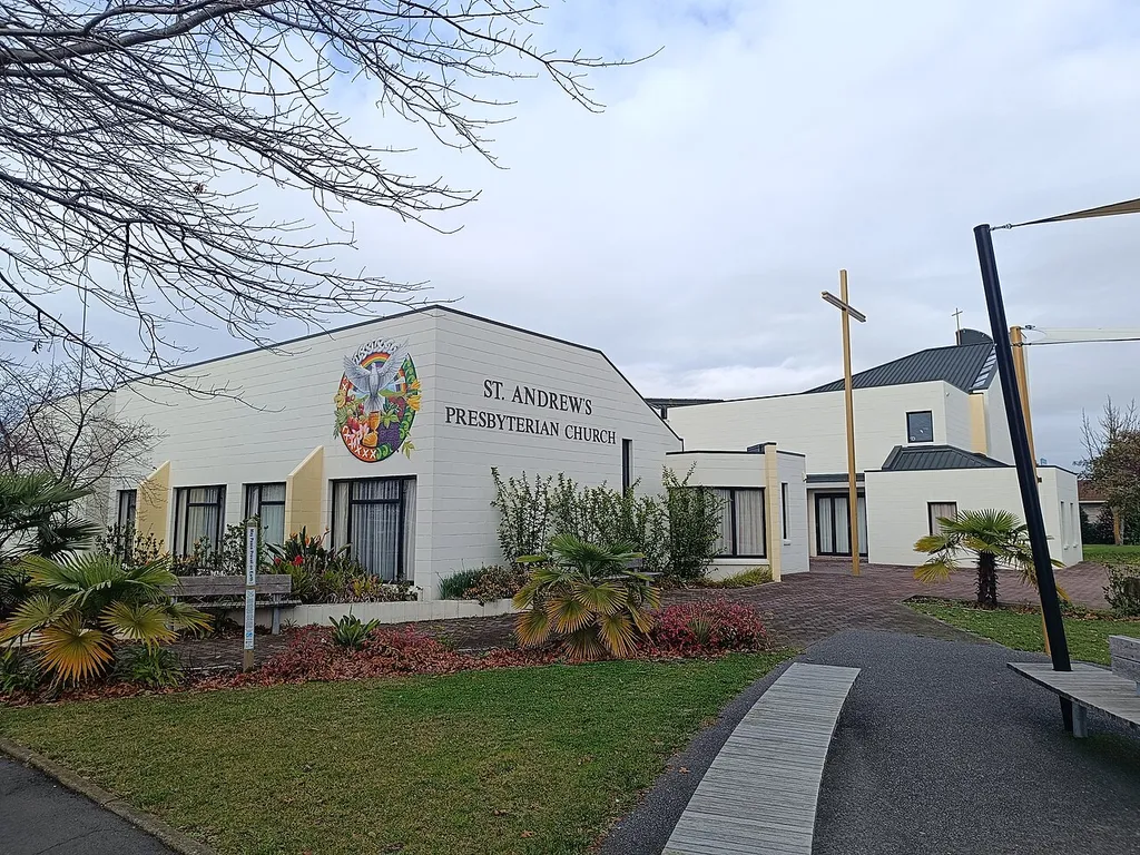 St Andrew's Presbyterian Church in Hastings, New Zealand, June 2025