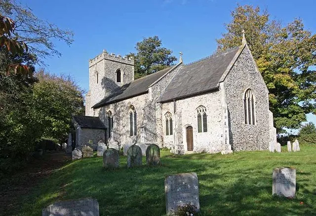 St Margaret's parish church, Hapton, Norfolk, seen from the southeast