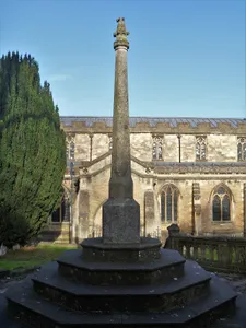 Churchyard Cross And Balustraded Steps And Terrace